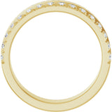14K Gold Round Lab-Grown Diamond Single Sided Stepped-Edge Anniversary Band – 1.7 mm Stones - Yellow Gold - view 2
