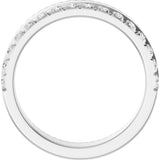 14K Gold Round Lab-Grown Diamond Single Sided Stepped-Edge Anniversary Band – 1.7 mm Stones - White Gold - view 2