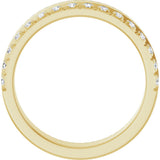 14K Gold Round Lab-Grown Diamond Single Sided Stepped-Edge Anniversary Band – 1.7 mm Stones - Yellow Gold - view 2