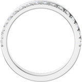 14K Gold Round Lab-Grown Diamond Single Sided Stepped-Edge Anniversary Band – 1.7 mm Stones - White Gold - view 2