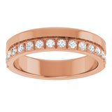 14K Gold Round Lab-Grown Diamond Single Sided Stepped-Edge Anniversary Band – 1.7 mm Stones - Rose Gold - view 3