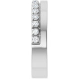 14K Gold Round Natural Diamond Single Sided Stepped-Edge Anniversary Band – 1.7 mm Stones - White Gold - view 4