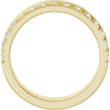 14K Gold Round Lab-Grown Diamond Single Sided Stepped-Edge Anniversary Band – 1.7 mm Stones - Yellow Gold - view 2