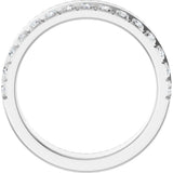 14K Gold Round Lab-Grown Diamond Single Sided Stepped-Edge Anniversary Band – 1.7 mm Stones - White Gold - view 2