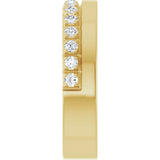 14K Gold Round Lab-Grown Diamond Single Sided Stepped-Edge Anniversary Band – 1.7 mm Stones - Yellow Gold - view 4