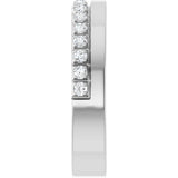 14K Gold Round Natural Diamond Single Sided Stepped-Edge Anniversary Band – 1.7 mm Stones - White Gold - view 4