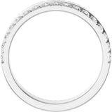 14K Gold Round Natural Diamond Single Sided Stepped-Edge Anniversary Band – 1.7 mm Stones - White Gold - view 2