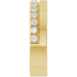 14K Gold Round Lab-Grown Diamond Single Sided Stepped-Edge Anniversary Band – 1.7 mm Stones - Yellow Gold - view 4