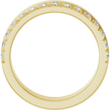 14K Gold Round Lab-Grown Diamond Single Sided Stepped-Edge Anniversary Band – 1.7 mm Stones - Yellow Gold - view 2