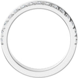 14K Gold Round Lab-Grown Diamond Single Sided Stepped-Edge Anniversary Band – 1.7 mm Stones - White Gold - view 2
