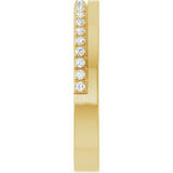 14K Gold Round Natural Diamond Single Sided Stepped-Edge Anniversary Band – 1.7 mm Stones (1/2 CTW) - Yellow Gold - view 4