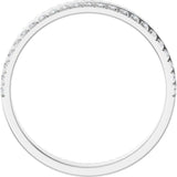 14K Gold Round Natural Diamond Single Sided Stepped-Edge Anniversary Band – 1.7 mm Stones (1/2 CTW) - White Gold - view 2