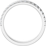 14K Gold Round Natural Diamond Single Sided Stepped-Edge Anniversary Band – 1.7 mm Stones - White Gold - view 2