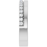 14K Gold Round Natural Diamond Single Sided Stepped-Edge Anniversary Band – 1.7 mm Stones - White Gold - view 4