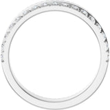 14K Gold Round Natural Diamond Single Sided Stepped-Edge Anniversary Band – 1.7 mm Stones - White Gold - view 2