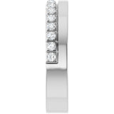 14K Gold Round Natural Diamond Single Sided Stepped-Edge Anniversary Band – 1.7 mm Stones - White Gold - view 4