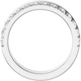 14K Gold Round Natural Diamond Single Sided Stepped-Edge Anniversary Band – 1.7 mm Stones - White Gold - view 2