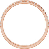 14K Gold Round Natural Diamond Single Sided Stepped-Edge Anniversary Band – 1.7 mm Stones (1/2 CTW) - Rose Gold - view 2