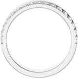 14K Gold Round Natural Diamond Single Sided Stepped-Edge Anniversary Band – 1.7 mm Stones - White Gold - view 2
