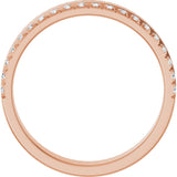 14K Gold Round Natural Diamond Single Sided Stepped-Edge Anniversary Band – 1.7 mm Stones - Rose Gold - view 2