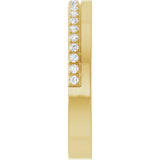 14K Gold Round Natural Diamond Single Sided Stepped-Edge Anniversary Band – 1.7 mm Stones (1/2 CTW) - Yellow Gold - view 4