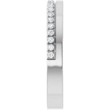 14K Gold Round Natural Diamond Single Sided Stepped-Edge Anniversary Band – 1.7 mm Stones (1/2 CTW) - White Gold - view 4