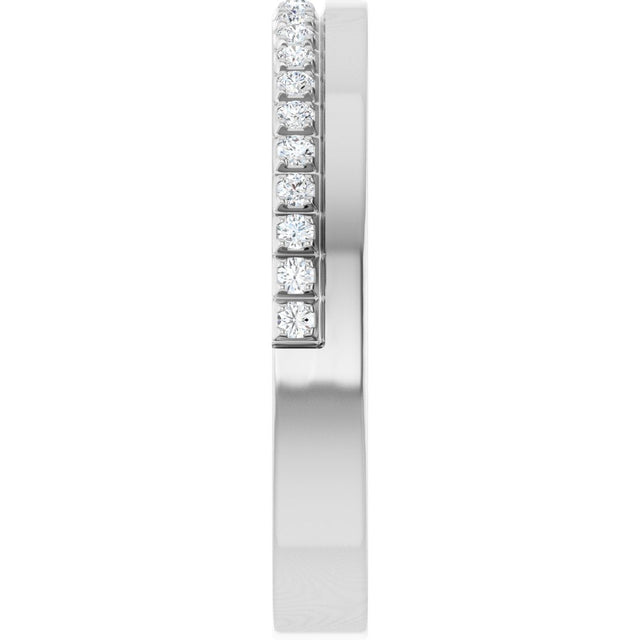 14K Gold Round Natural Diamond Single Sided Stepped-Edge Anniversary Band – 1.7 mm Stones (1/2 CTW) - White Gold - view 4