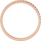 14K Gold Round Natural Diamond Single Sided Stepped-Edge Anniversary Band – 1.7 mm Stones (1/2 CTW) - Rose Gold - view 2