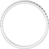 14K Gold Round Natural Diamond Single Sided Stepped-Edge Anniversary Band – 1.7 mm Stones (1/2 CTW) - White Gold - view 2