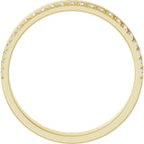 14K Gold Round Natural Diamond Single Sided Stepped-Edge Anniversary Band – 1.7 mm Stones (1/2 CTW) - Yellow Gold - view 2