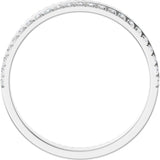 14K Gold Round Natural Diamond Single Sided Stepped-Edge Anniversary Band – 1.7 mm Stones (1/2 CTW) - White Gold - view 2