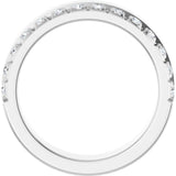 14K Gold Round Lab-Grown Diamond Single Sided Stepped-Edge Anniversary Band – 1.7 mm Stones - White Gold - view 2
