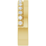 14K Gold Round Lab-Grown Diamond Single Sided Stepped-Edge Anniversary Band – 1.7 mm Stones - Yellow Gold - view 4