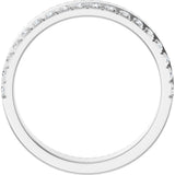14K Gold Round Natural Diamond Single Sided Stepped-Edge Anniversary Band – 1.7 mm Stones - White Gold - view 2