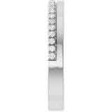 14K Gold Round Natural Diamond Single Sided Stepped-Edge Anniversary Band – 1.7 mm Stones (1/2 CTW) - White Gold - view 4