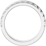 14K Gold Round Natural Diamond Single Sided Stepped-Edge Anniversary Band – 1.7 mm Stones - White Gold - view 2