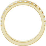 14K Gold Round Lab-Grown Diamond Single Sided Stepped-Edge Anniversary Band – 1.7 mm Stones - Yellow Gold - view 2