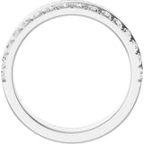 14K Gold Round Lab-Grown Diamond Single Sided Stepped-Edge Anniversary Band – 1.7 mm Stones - White Gold - view 2