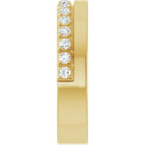 14K Gold Round Lab-Grown Diamond Single Sided Stepped-Edge Anniversary Band – 1.7 mm Stones - Yellow Gold - view 4