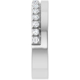 14K Gold Round Lab-Grown Diamond Single Sided Stepped-Edge Anniversary Band – 1.7 mm Stones - White Gold - view 4