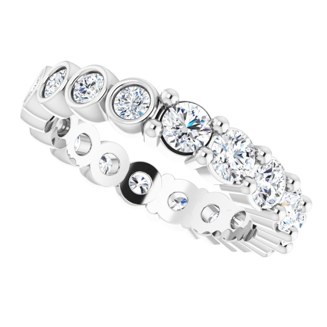 Platinum Round Natural Diamond Reversible Eternity Band – 3 mm Stones - view 5