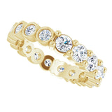 14K Gold Round Natural Diamond Reversible Eternity Band – 3 mm Stones - Yellow Gold - view 5
