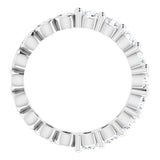 Platinum Round Natural Diamond Reversible Eternity Band – 3 mm Stones - view 2