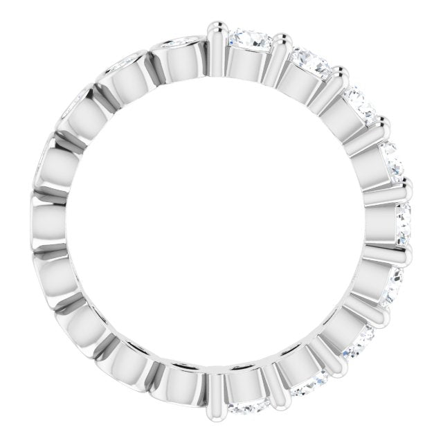 Platinum Round Natural Diamond Reversible Eternity Band – 3 mm Stones - view 2