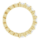 14K Gold Round Natural Diamond Reversible Eternity Band – 3 mm Stones - Yellow Gold - view 2