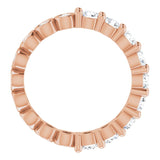 14K Gold Round Natural Diamond Reversible Eternity Band – 3 mm Stones - Rose Gold - view 2