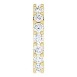 14K Gold Round Natural Diamond Reversible Eternity Band – 3 mm Stones - Yellow Gold - view 4