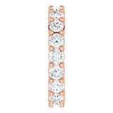 14K Gold Round Natural Diamond Reversible Eternity Band – 3 mm Stones - Rose Gold - view 4