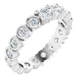Platinum Round Natural Diamond Reversible Eternity Band – 3 mm Stones