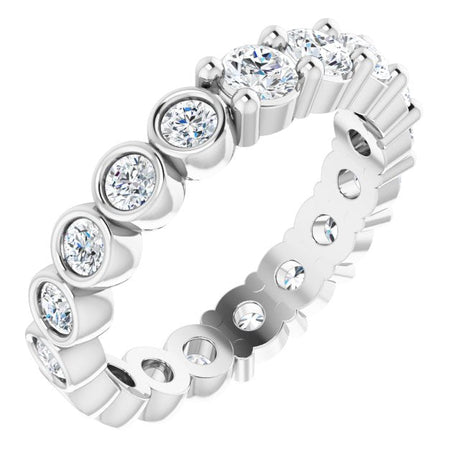 Platinum Round Natural Diamond Reversible Eternity Band – 3 mm Stones